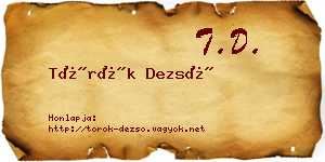 Török Dezső névjegykártya