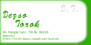 dezso torok business card