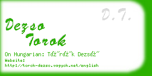 dezso torok business card